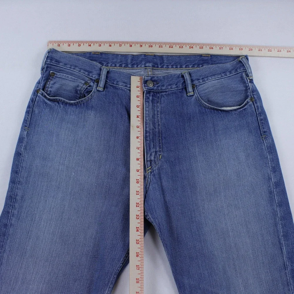 Polo Ralph Lauren 867 Classic Fit Jeans Mens 38x32 Medium Wash Distressed Hem